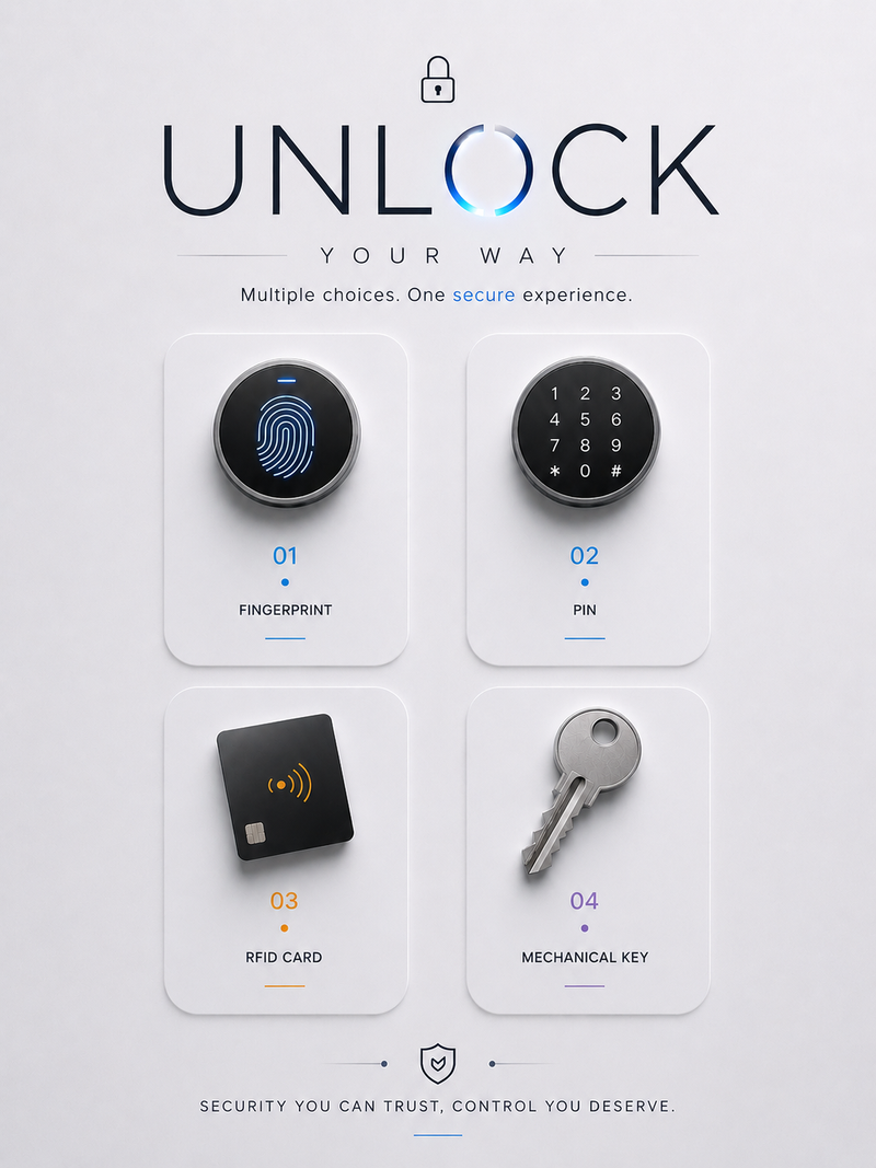 LAVORA NEXA LITE Smart Lock | Fingerprint, PIN, RFID & Key Access