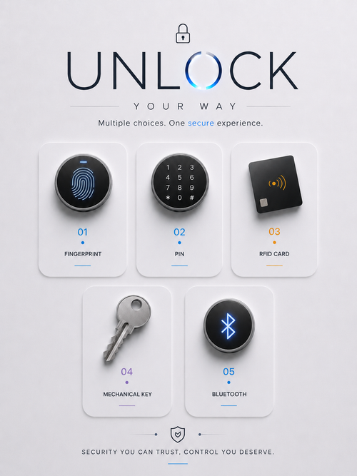 LAVORA DIAMORA Smart Glass Door Lock | Fingerprint Security for Glass Doors