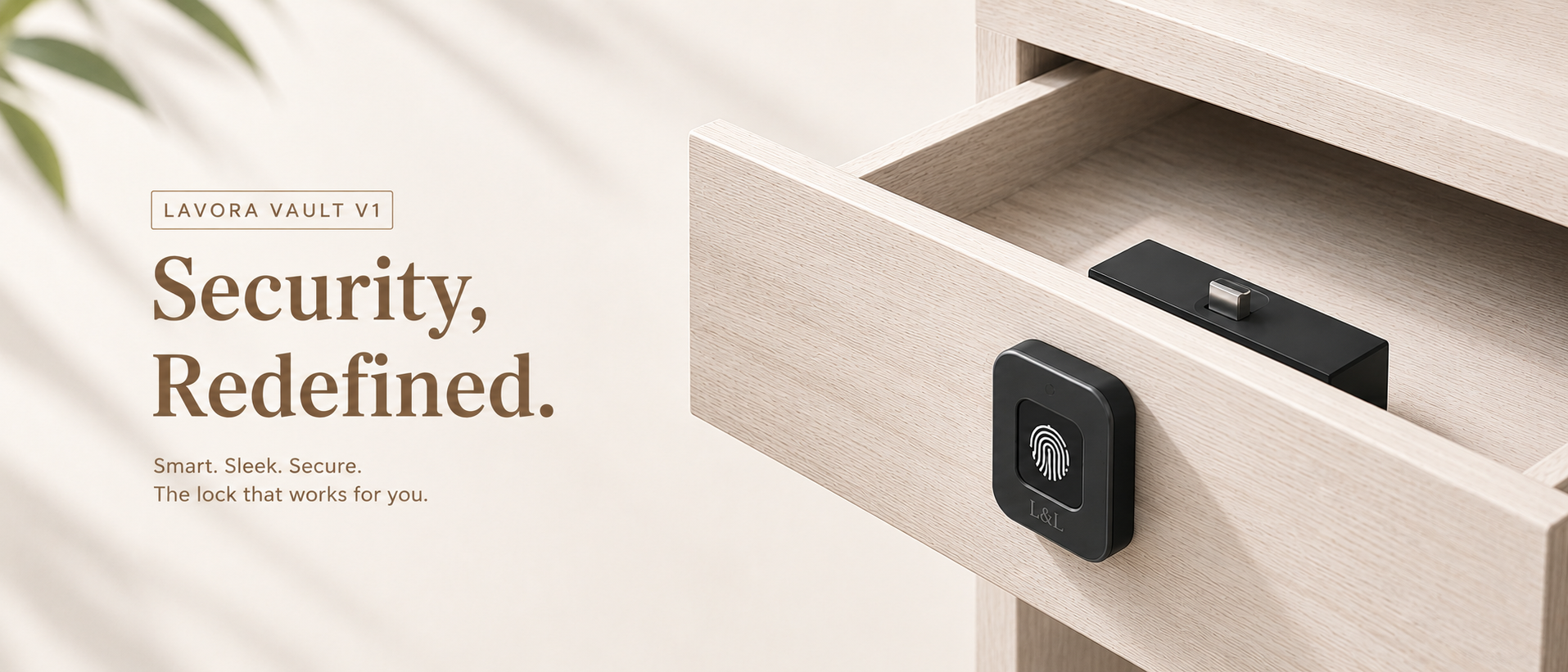 LAVORA VAULT V1 Smart Furniture Lock | Fingerprint & Bluetooth Access