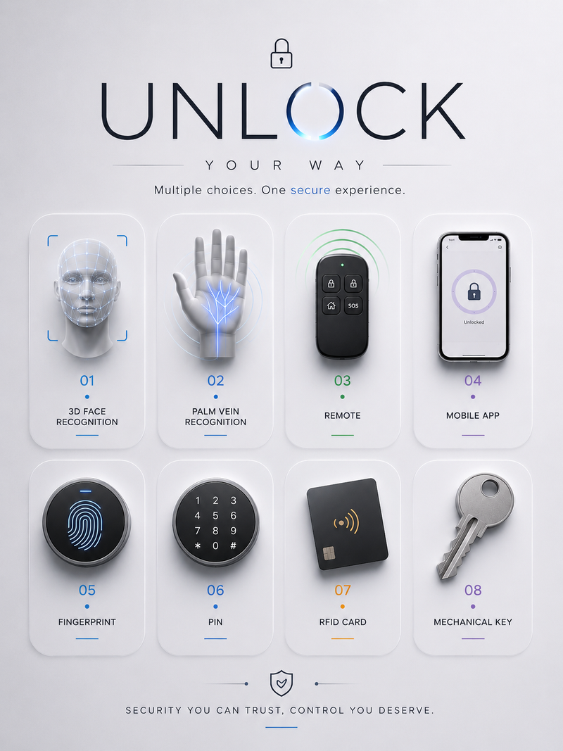 LAVORA PRISM Smart Lock | Face Recognition, Palm Vein & Remote Unlock