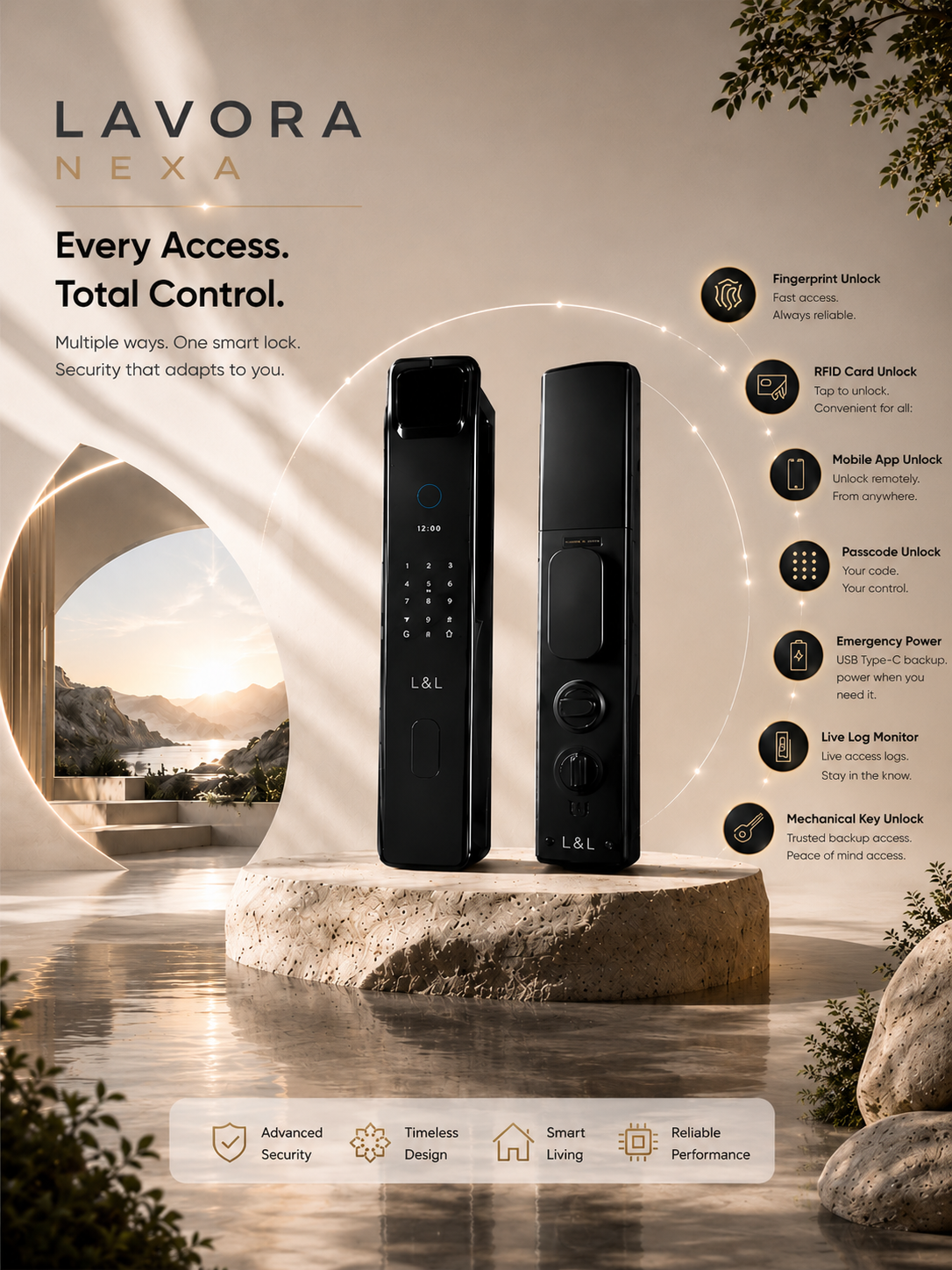 LAVORA NEXA Smart Lock | Fingerprint, App Control & RFID Access
