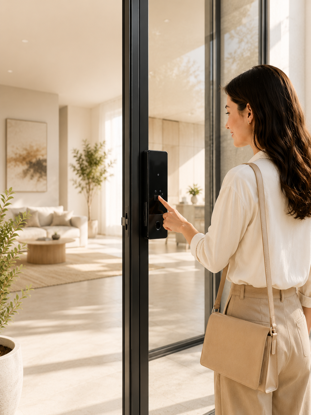 LAVORA CRYSTA Smart Glass Door Lock | App-Controlled Glass Door Security