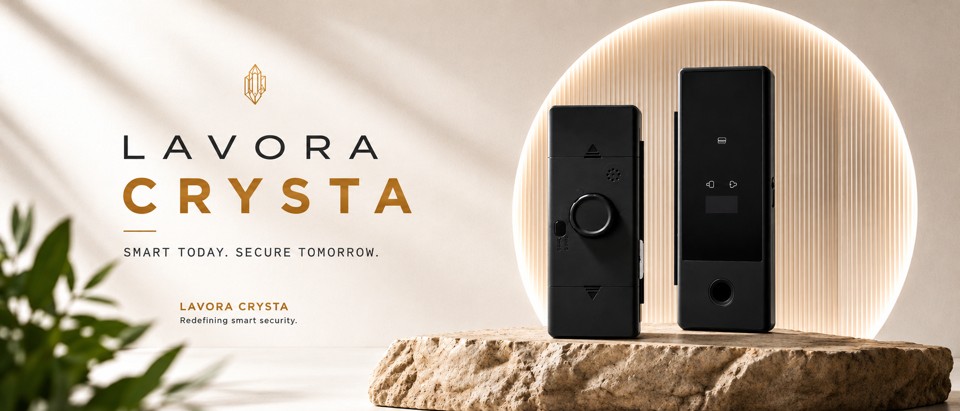 LAVORA CRYSTA Smart Glass Door Lock | App-Controlled Glass Door Security