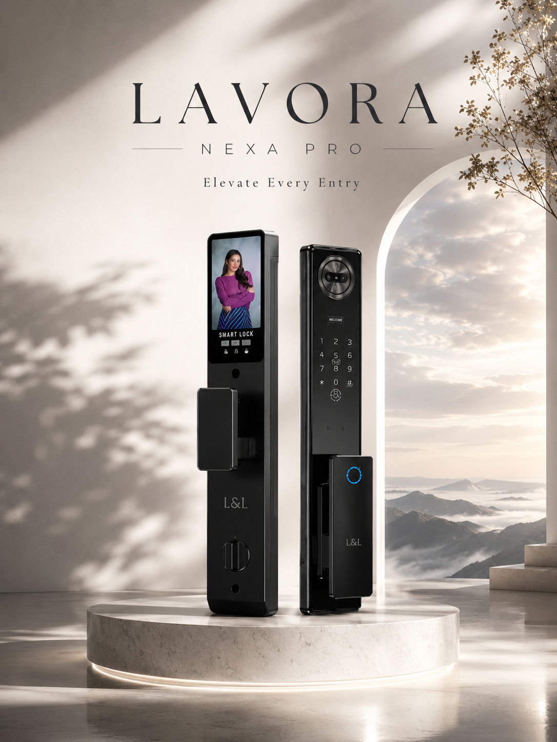 LAVORA NEXA PRO Smart Lock | 3D Face Recognition, Video Calling & Remote Unlock