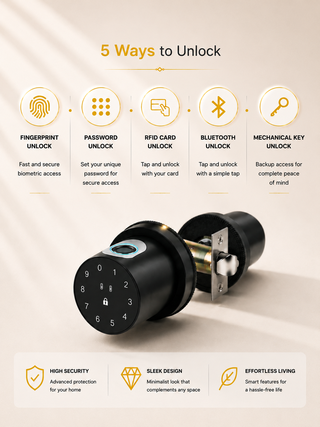 LAVORA HEAVEN H2 Smart Lock | Bluetooth Fingerprint Door Lock