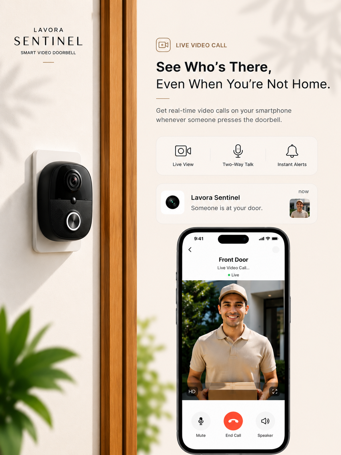 LAVORA SENTINEL Video Door Phone | Smart Visitor Monitoring System