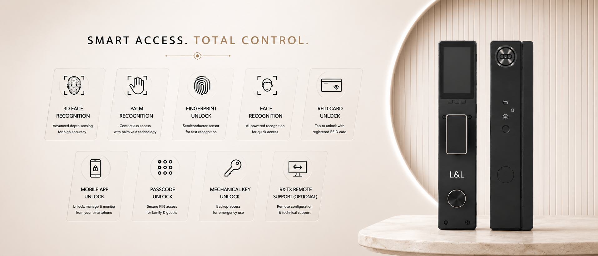 LAVORA NEXA ELITE Smart Lock | Face Recognition, Palm Vein & Video Security