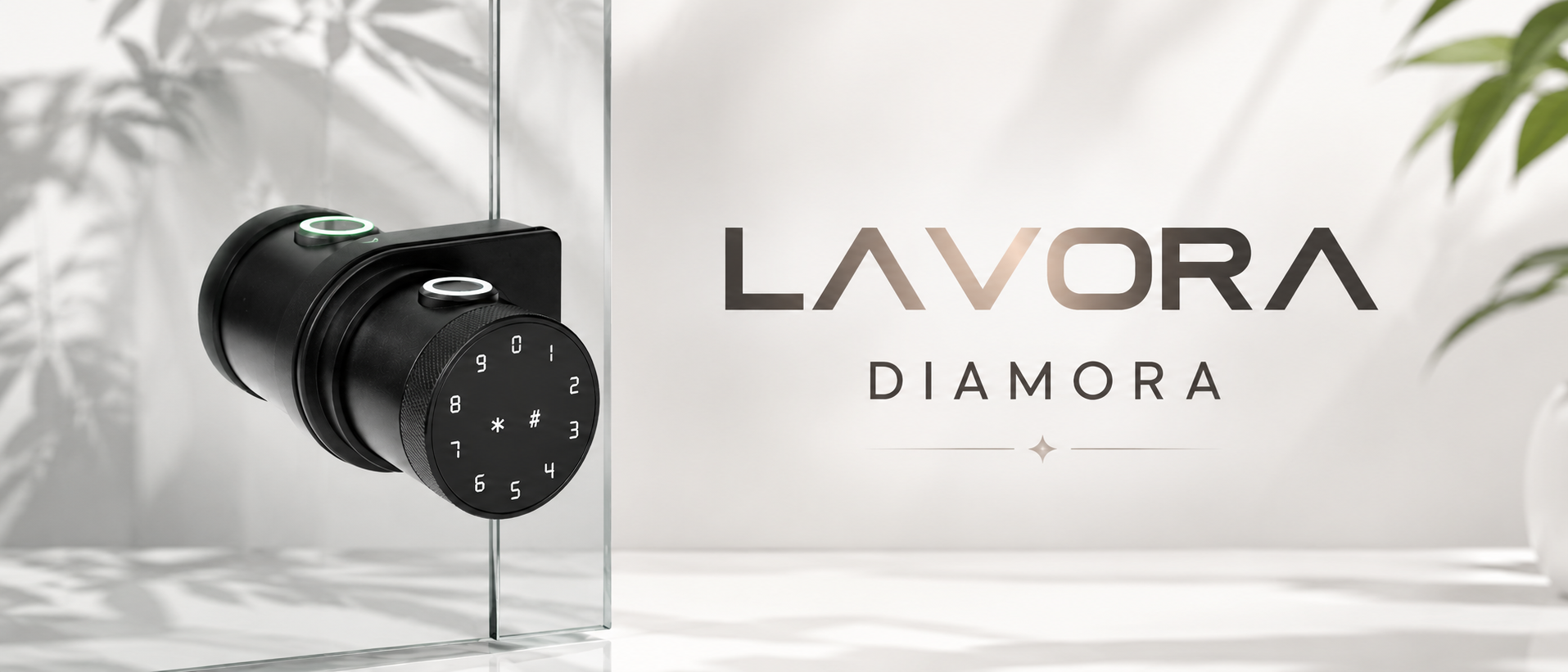 LAVORA DIAMORA Smart Glass Door Lock | Fingerprint Security for Glass Doors