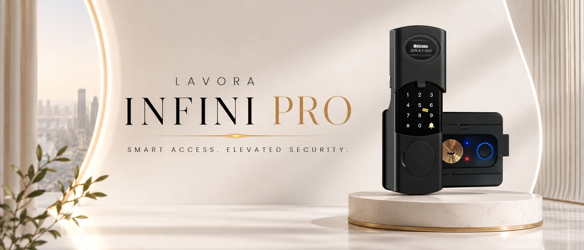LAVORA INFINI PRO Smart Lock | Advanced App-Controlled Smart Security, Dual Rim Fingerprint