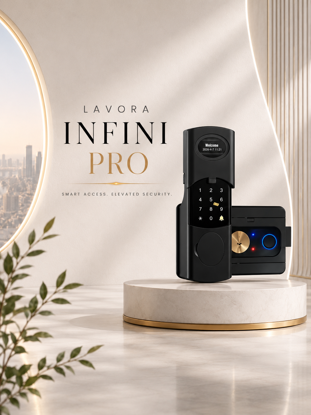 LAVORA INFINI PRO Smart Lock | Advanced App-Controlled Smart Security, Dual Rim Fingerprint