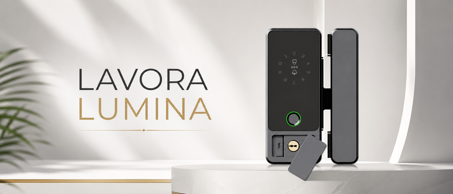 LAVORA LUMINA Smart Glass Door Lock | Remote Access & Fingerprint Security