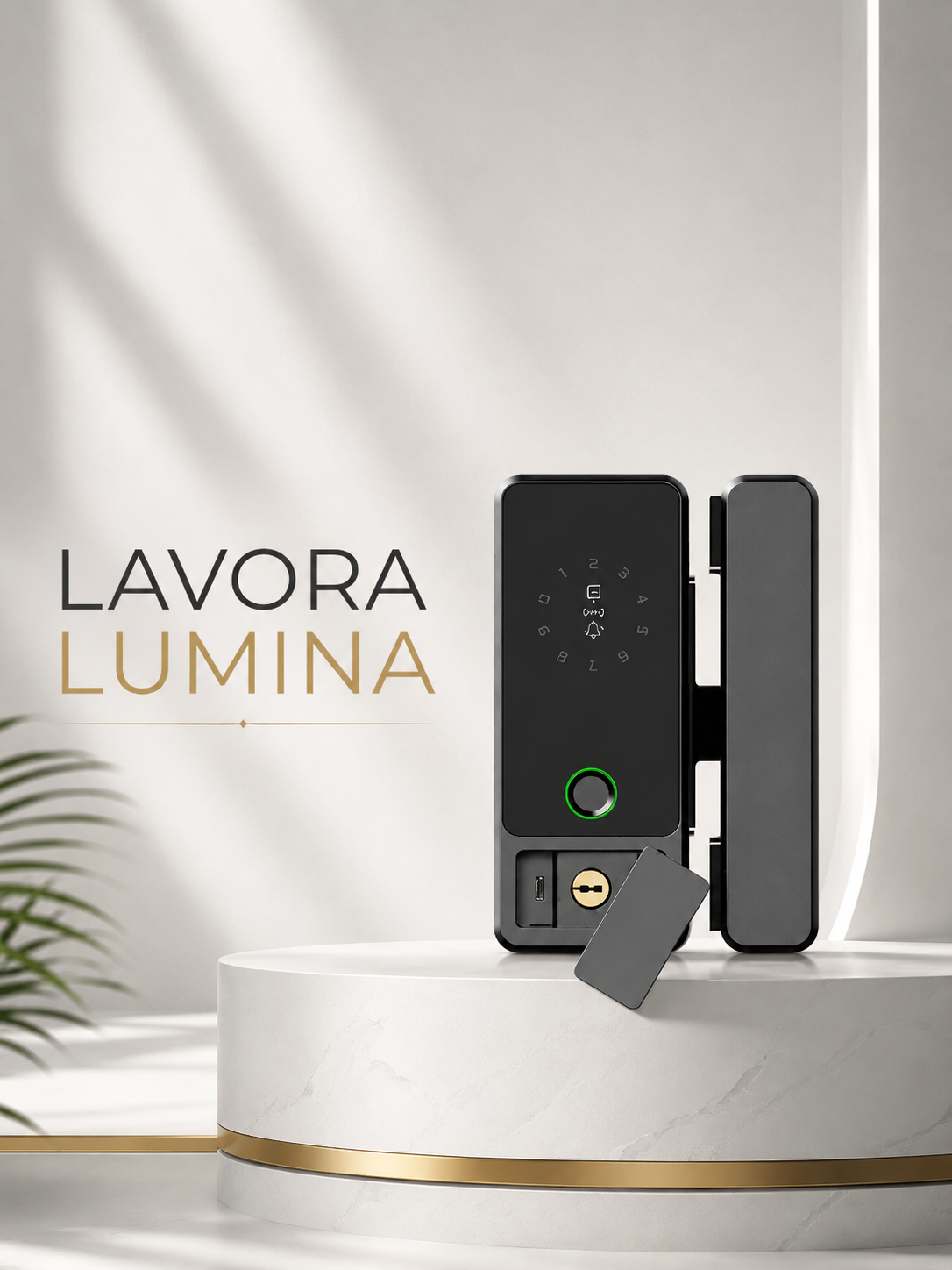 LAVORA LUMINA Smart Glass Door Lock | Remote Access & Fingerprint Security