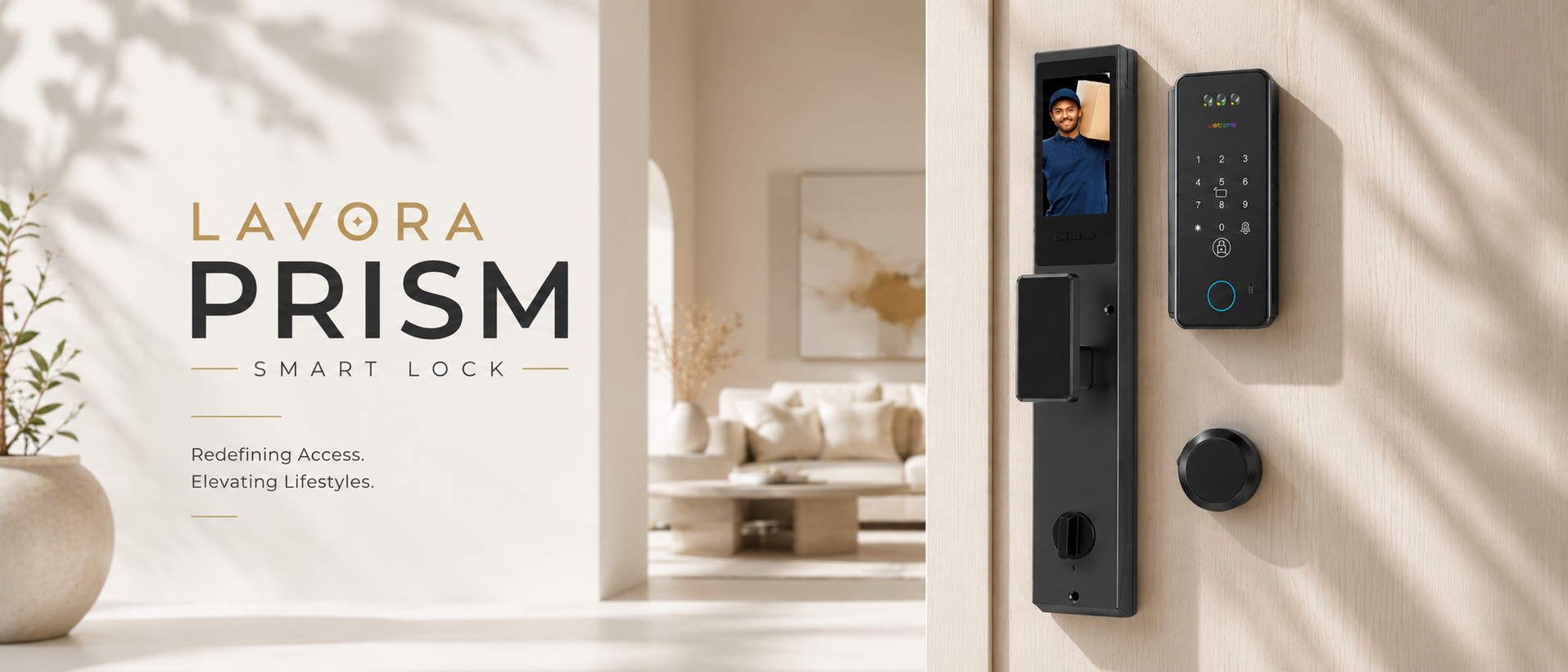 LAVORA PRISM Smart Lock | Face Recognition, Palm Vein & Remote Unlock