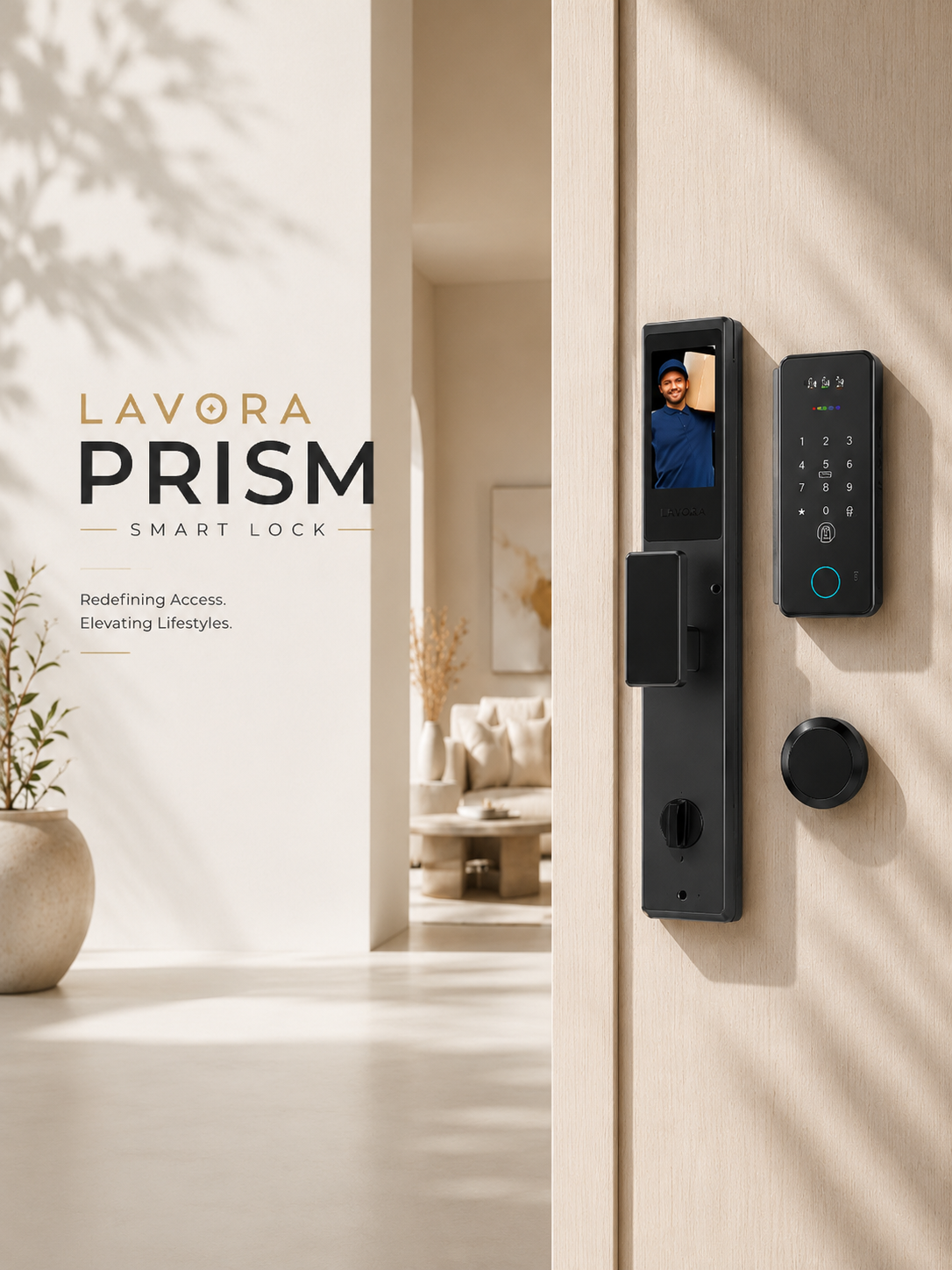 LAVORA PRISM Smart Lock | Face Recognition, Palm Vein & Remote Unlock