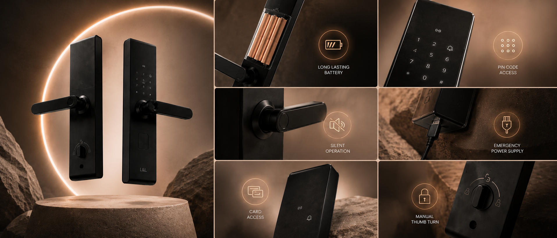 LAVORA AURA PRO Smart Lock | Fingerprint, PIN & RFID Access