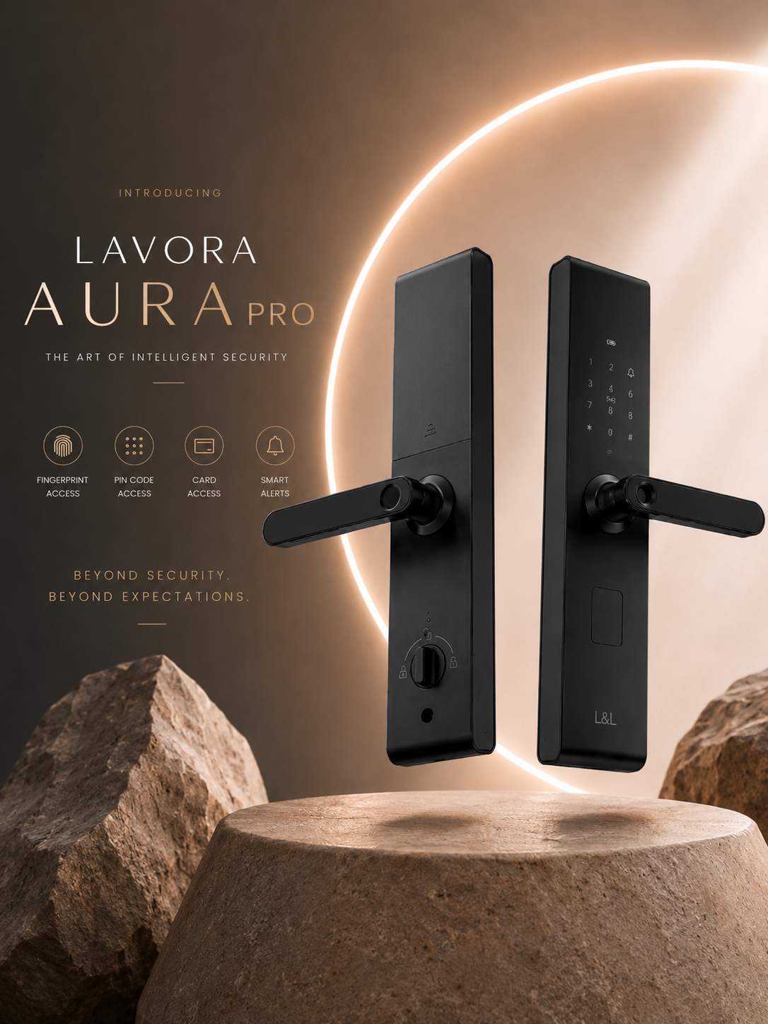 LAVORA AURA PRO Smart Lock | Fingerprint, PIN & RFID Access