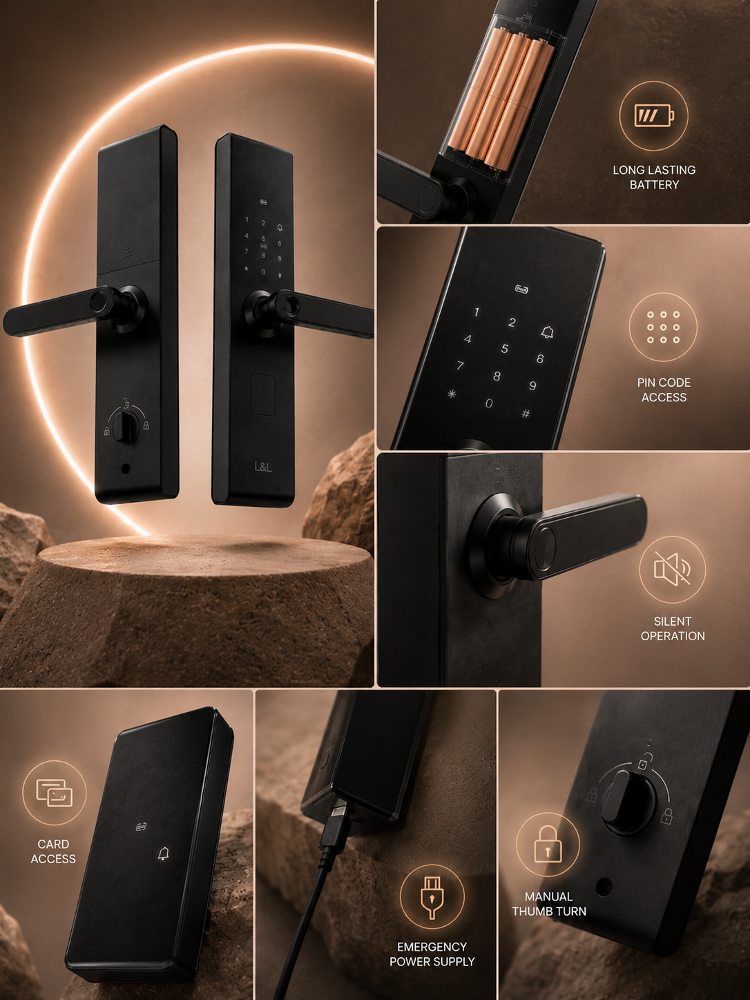 LAVORA AURA PRO Smart Lock | Fingerprint, PIN & RFID Access