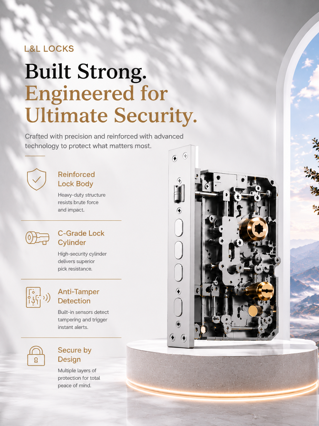 LAVORA VERTA LITE Smart Lock | Face Recognition, Palm Vein & Video Calling