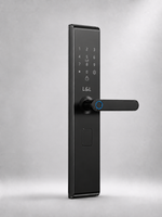 Lavora Aura Pro black smart lever handle lock shown at an angle