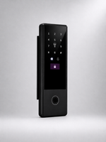 Exterior panel of the Lavora Crysta, with backlit touch keypad and fingerprint ring