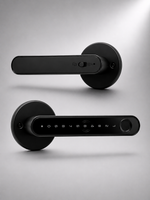 Lavora Heaven H1 black smart lever handle lock, interior and exterior levers with touch keypad