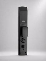 Lavora Nexa black smart door lock, second angled view