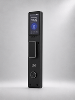Lavora Nexa Ellite smart door lock installed on a door, with face recognition, palm vein and video security