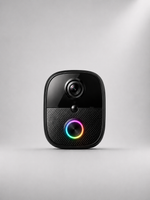 Lavora Sentinel black video door phone with camera lens and RGB status ring