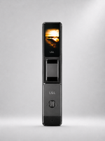Lavora Verta black gloss smart door lock, second angled view