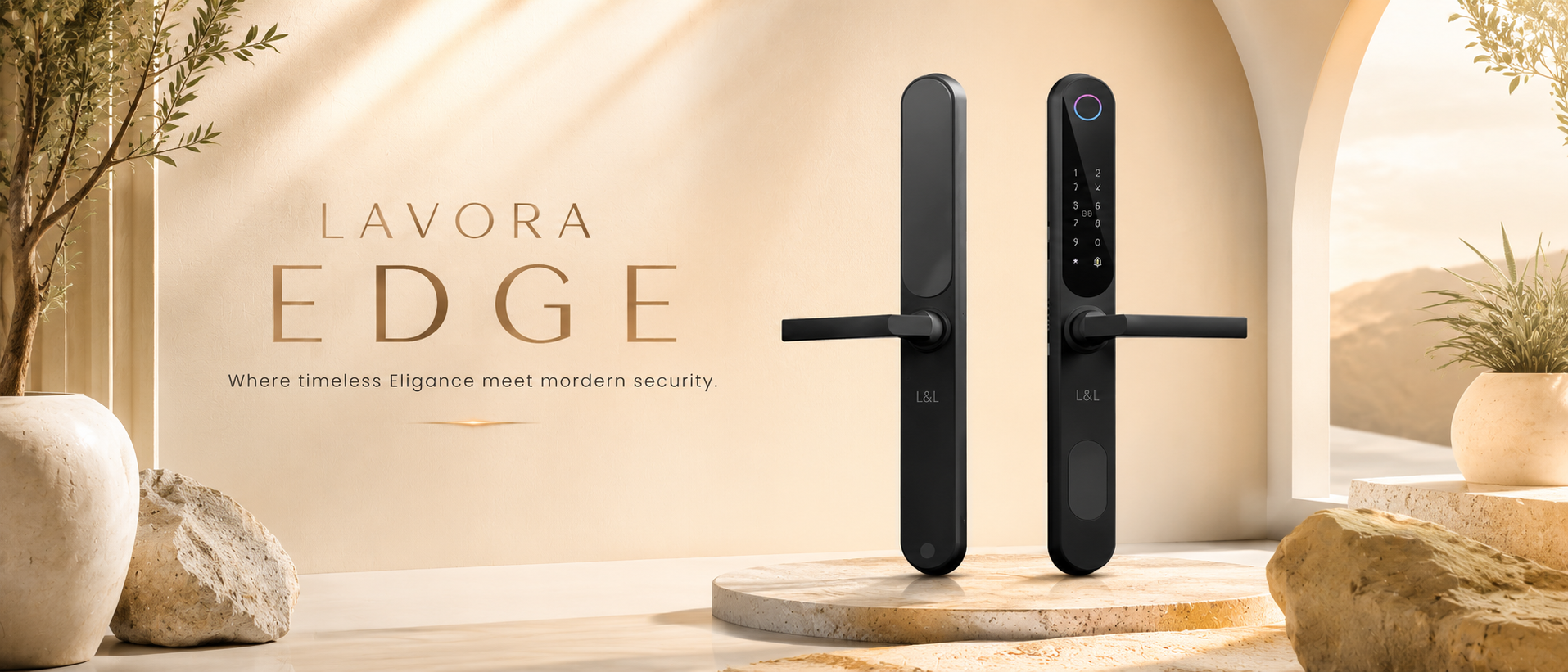 LAVORA EDGE Smart Lock | Fingerprint & App Control for Aluminium Doors