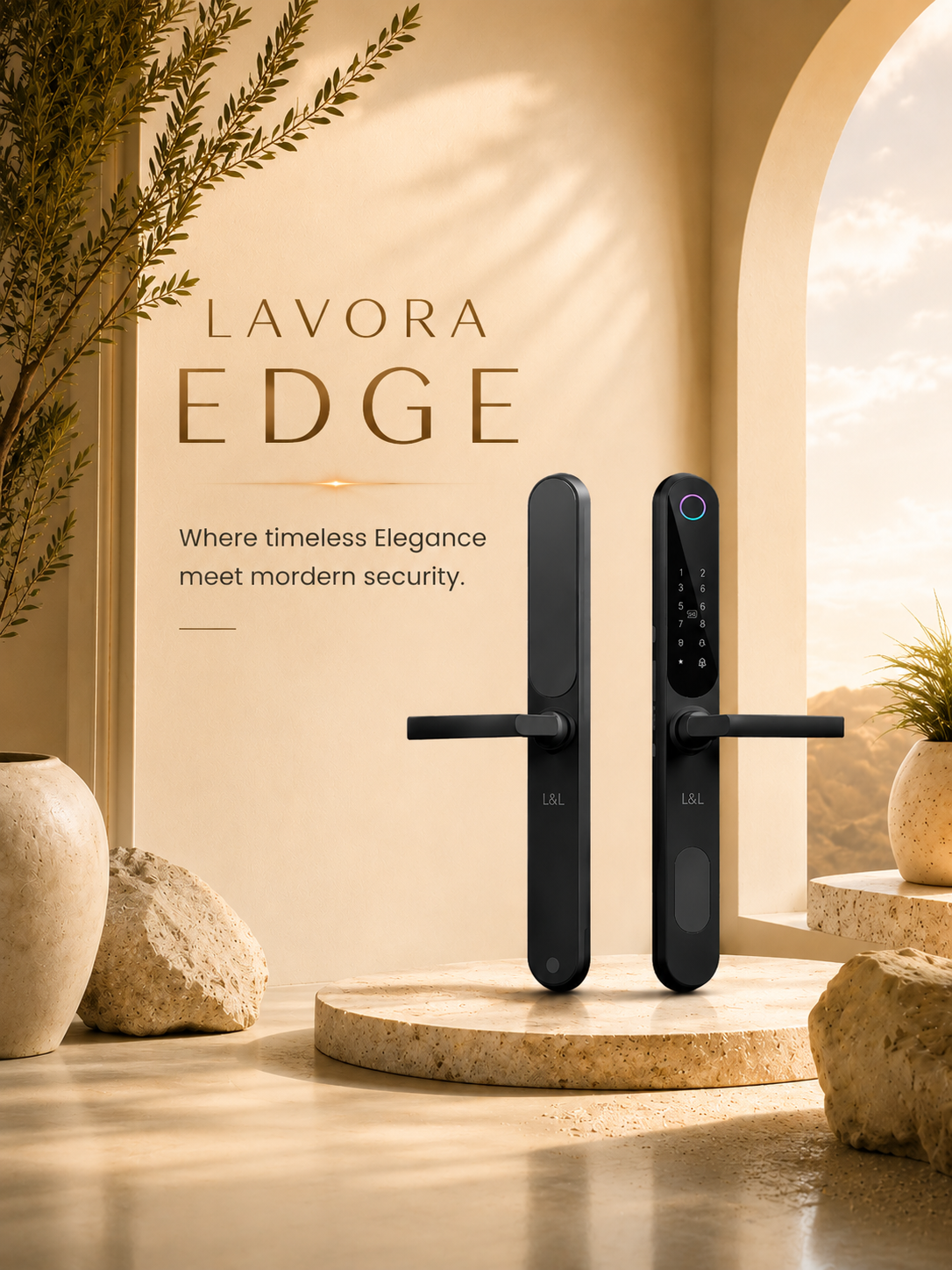 LAVORA EDGE Smart Lock | Fingerprint & App Control for Aluminium Doors