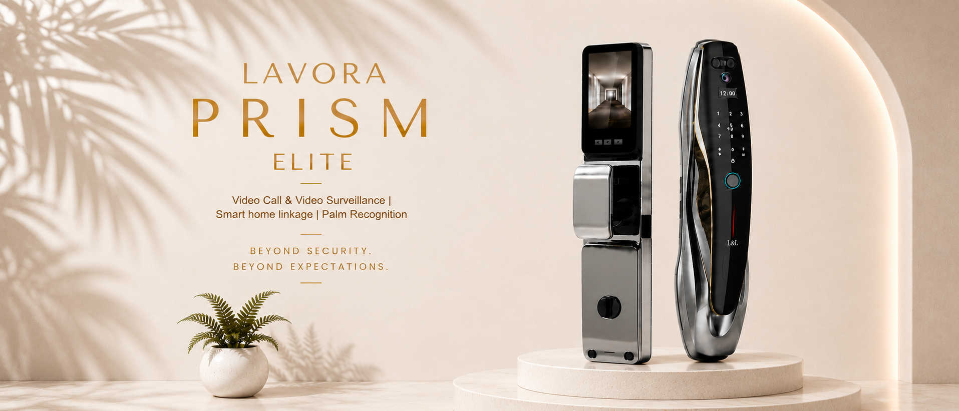 LAVORA PRISM ELITE Smart Lock | Palm Vein Security & Smart Video Monitoring