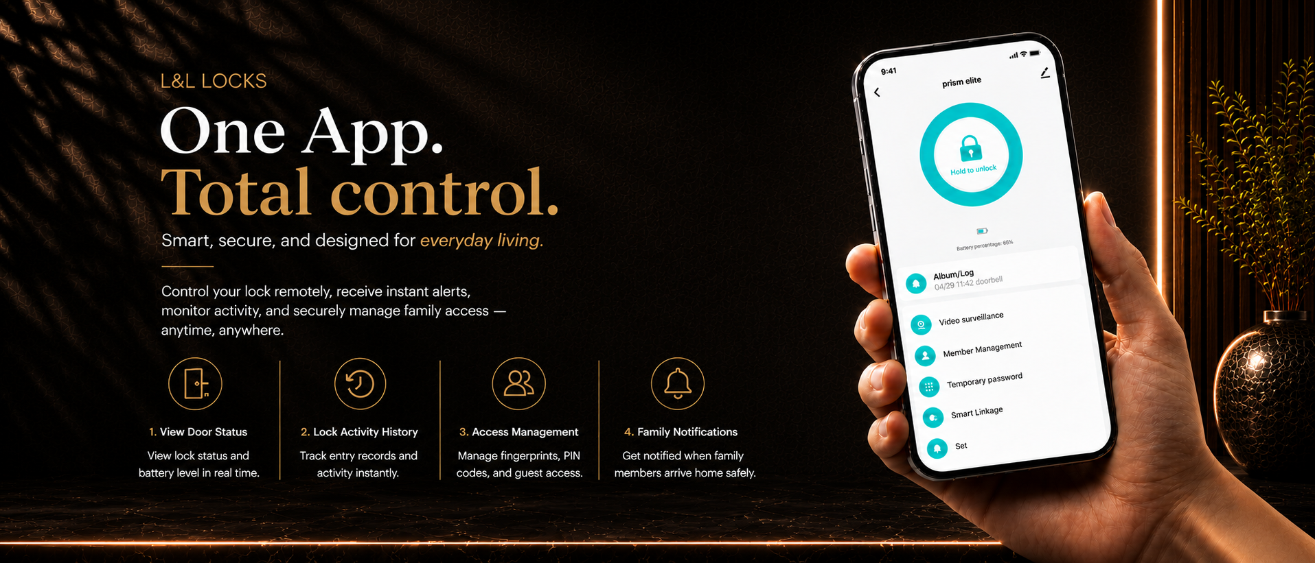 LAVORA PRISM PRO Smart Lock | AI Face Recognition, Palm Vein &amp; Video Calling