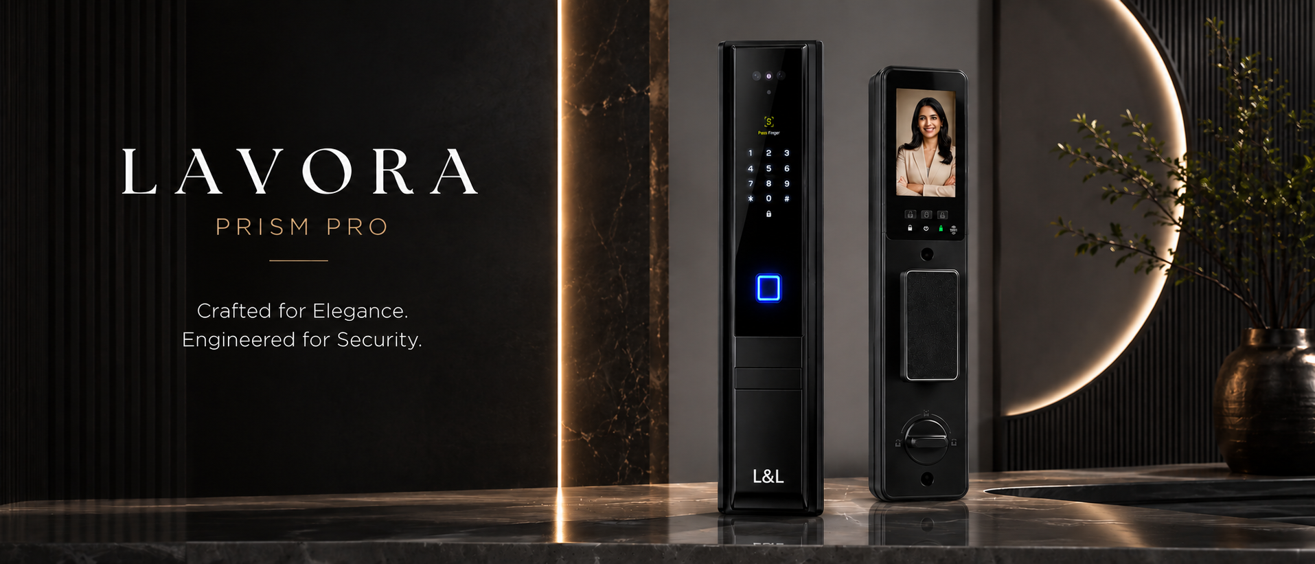 LAVORA PRISM PRO Smart Lock | AI Face Recognition, Palm Vein &amp; Video Calling