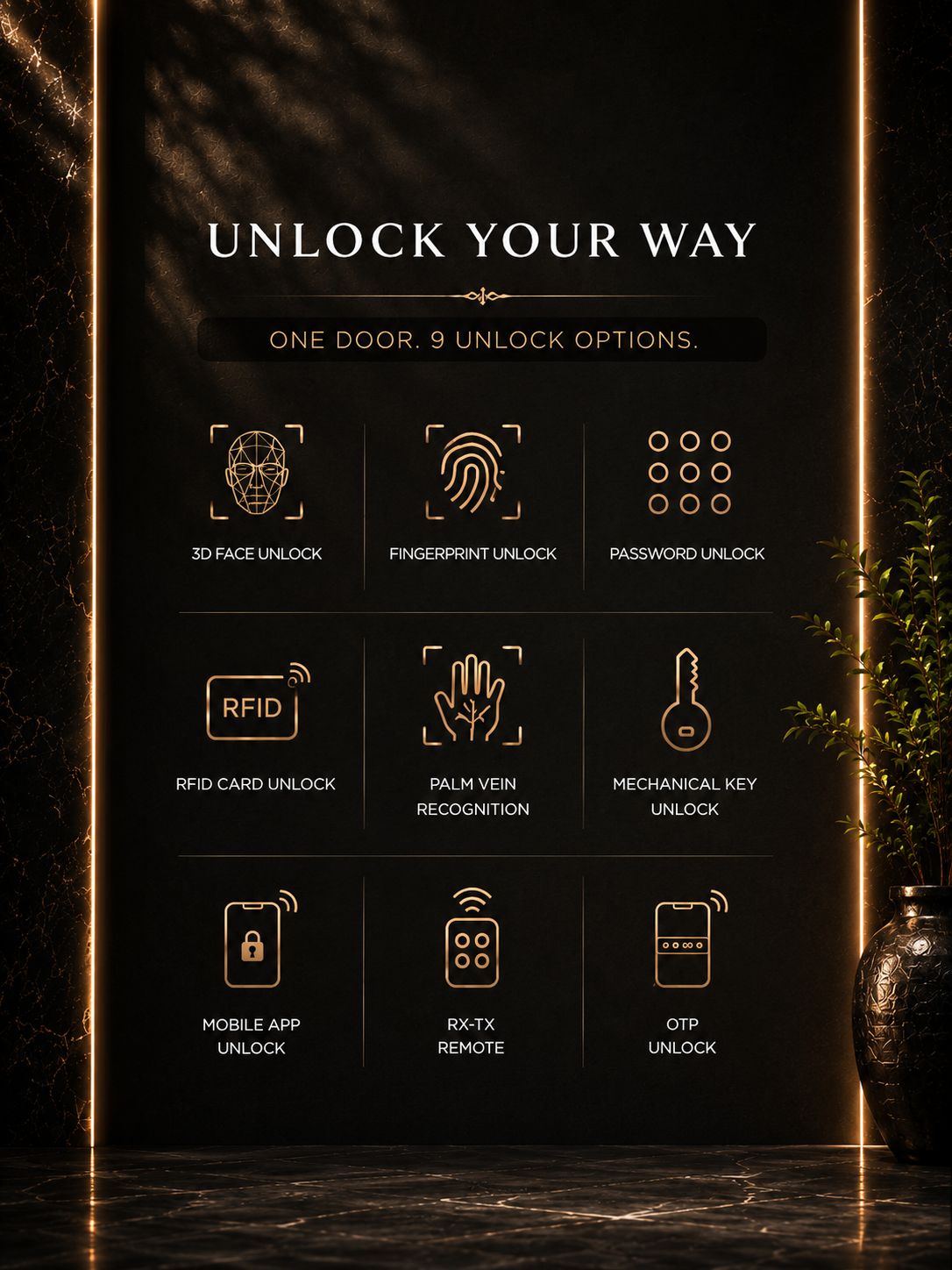LAVORA PRISM PRO Smart Lock | AI Face Recognition, Palm Vein &amp; Video Calling