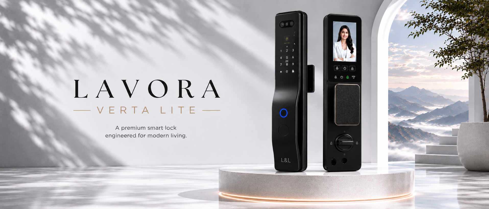 LAVORA VERTA LITE Smart Lock | Face Recognition, Palm Vein & Video Calling