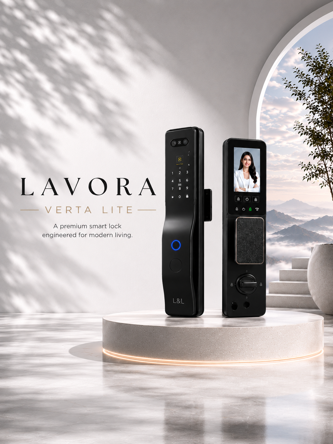 LAVORA VERTA LITE Smart Lock | Face Recognition, Palm Vein & Video Calling