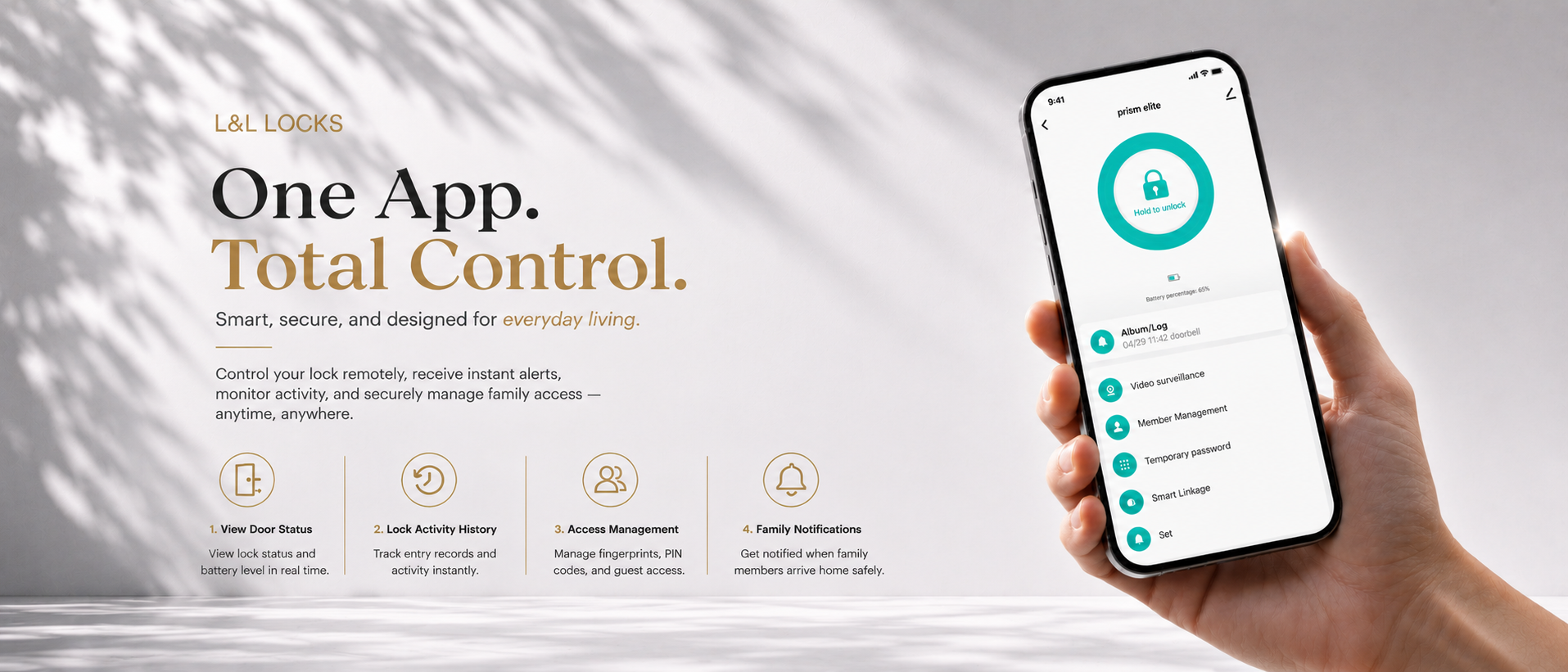LAVORA VERTICA Smart Lock | Vertical Design with Face & Palm Vein Access