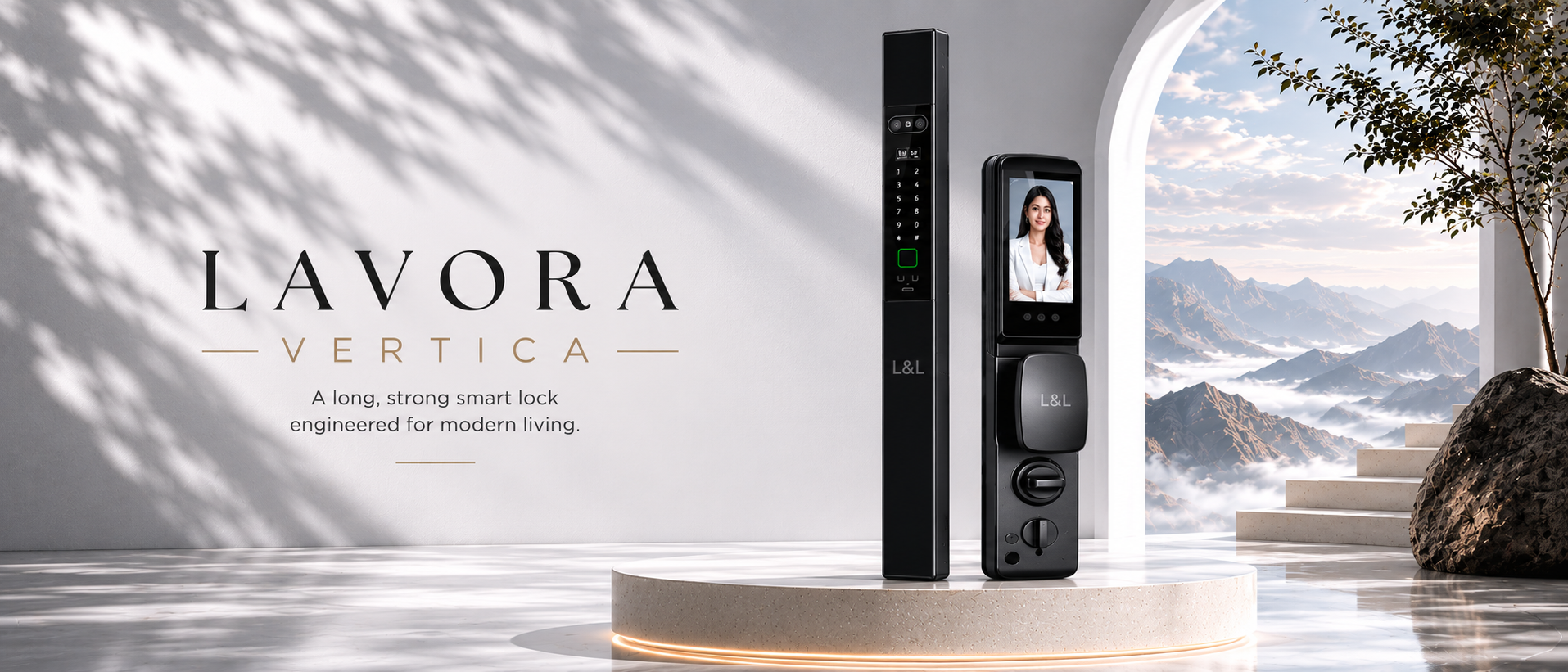 LAVORA VERTICA Smart Lock | Vertical Design with Face & Palm Vein Access