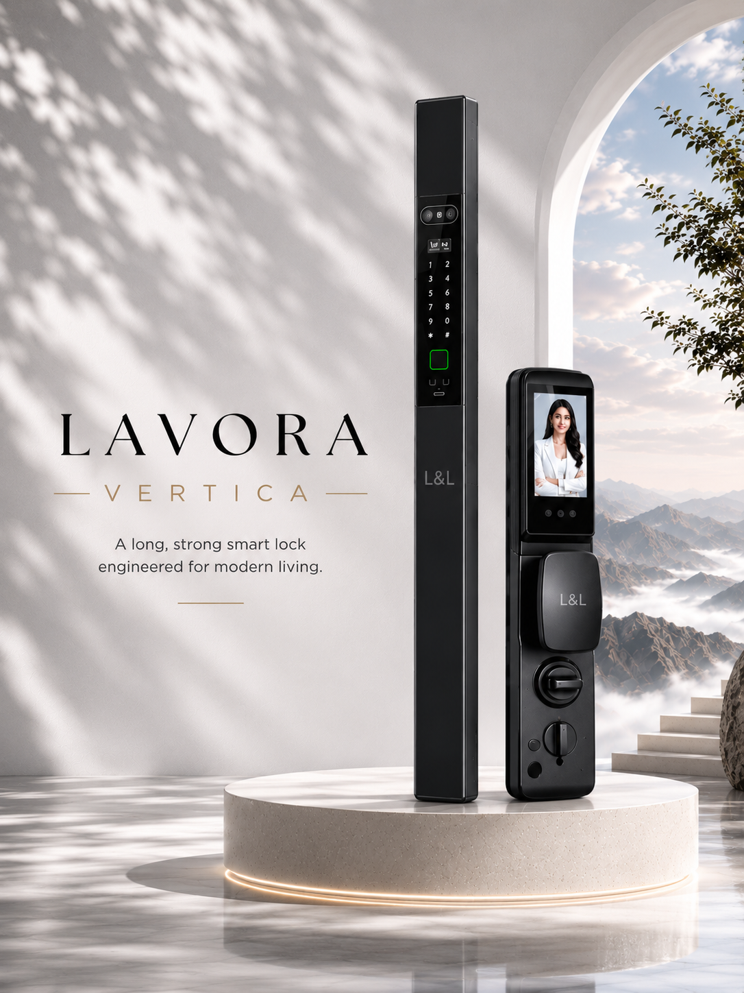 LAVORA VERTICA Smart Lock | Vertical Design with Face & Palm Vein Access