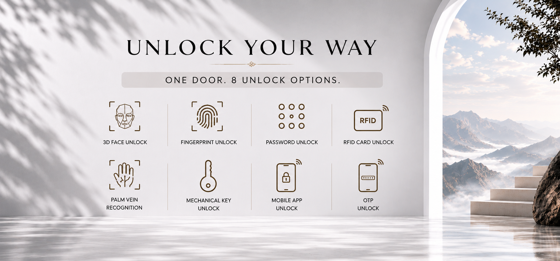 LAVORA VERTICA Smart Lock | Vertical Design with Face & Palm Vein Access