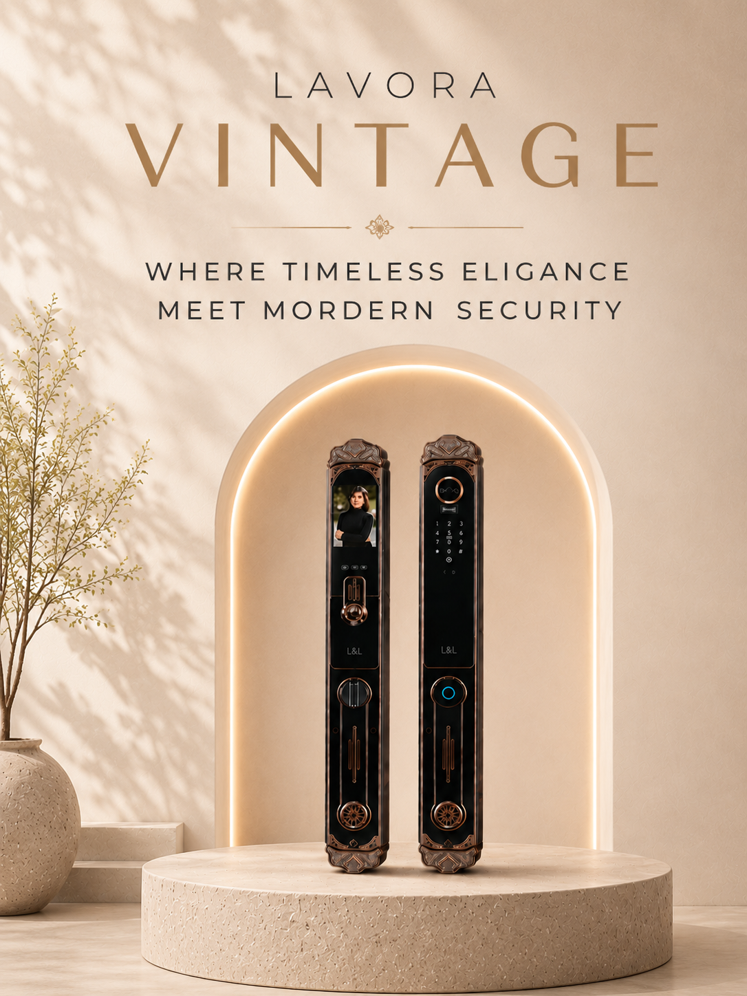 LAVORA VINTAGE Smart Lock | Classic Design with Palm Vein Security