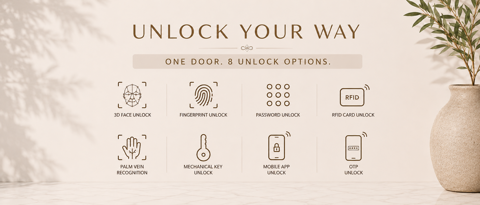 LAVORA VINTAGE Smart Lock | Classic Design with Palm Vein Security